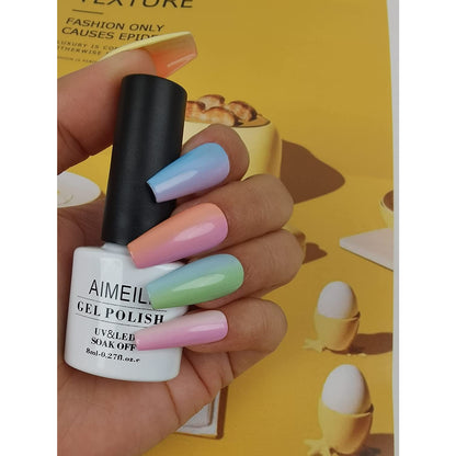 12-Color Summer Pastel Gel Nail Polish Kit 8ml Each