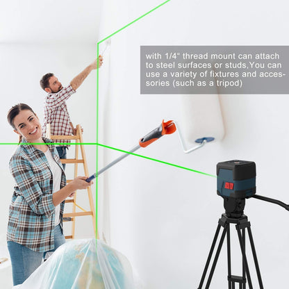 RockSeed Green Laser Level: 360° Rotating Cross Line, Self-Leveling, IP54