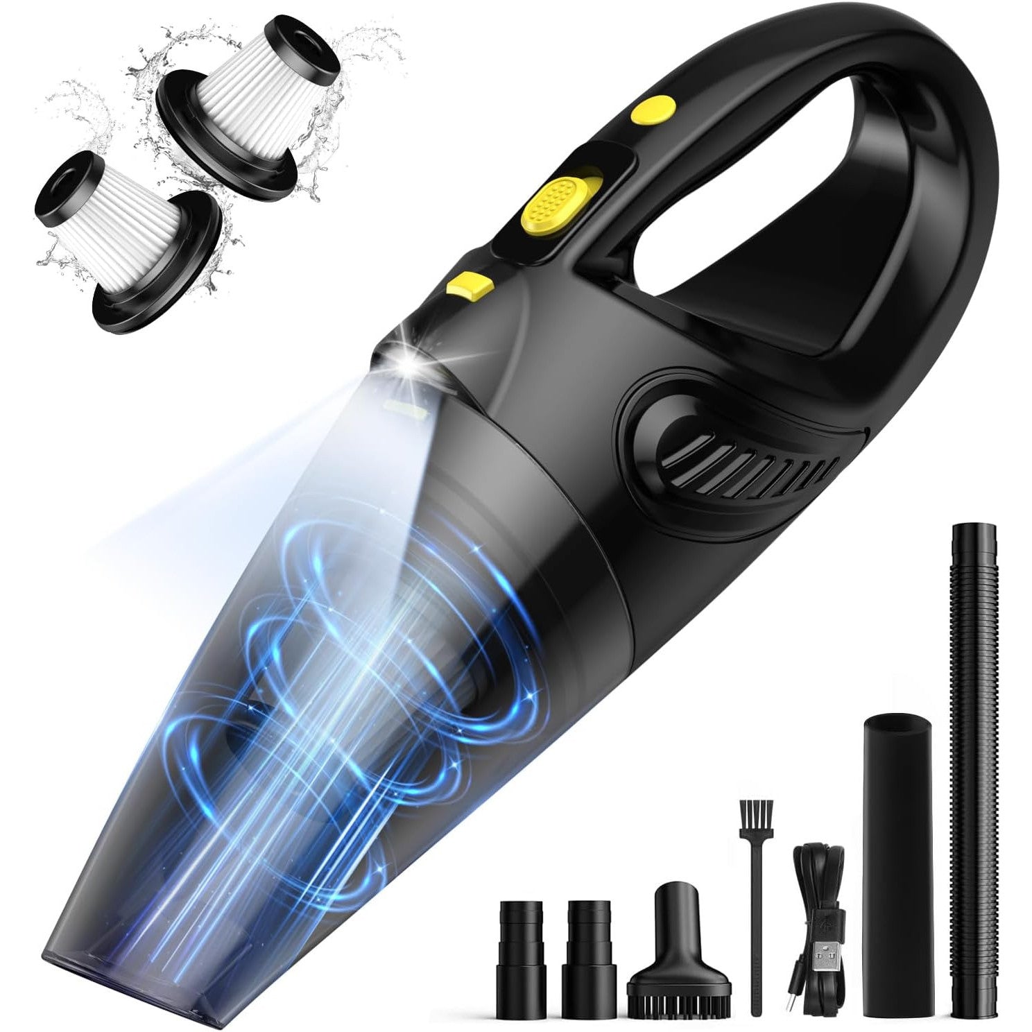 Uythumidid HS6 Portable Handheld Cordless Car Vacuum Cleaner with LED Lights
