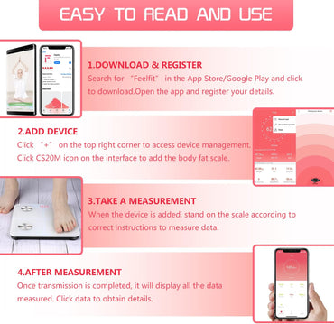 Digital Bathroom Scales for Body Weight - Smart Body Fat Scales Composition Analyzer Monitor, High Precision Measuring for BMI, Muscle, Body Age etc, Smart APP for Fitness Tracking (White)