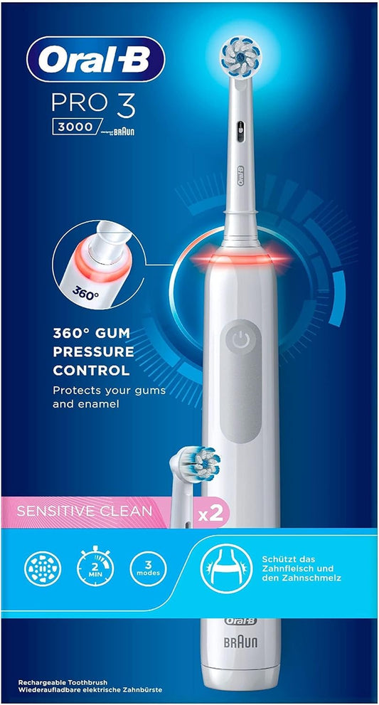 Oral‑B Pro 3 3000 Electric Toothbrush, 3 Modes, Pressure Sensor