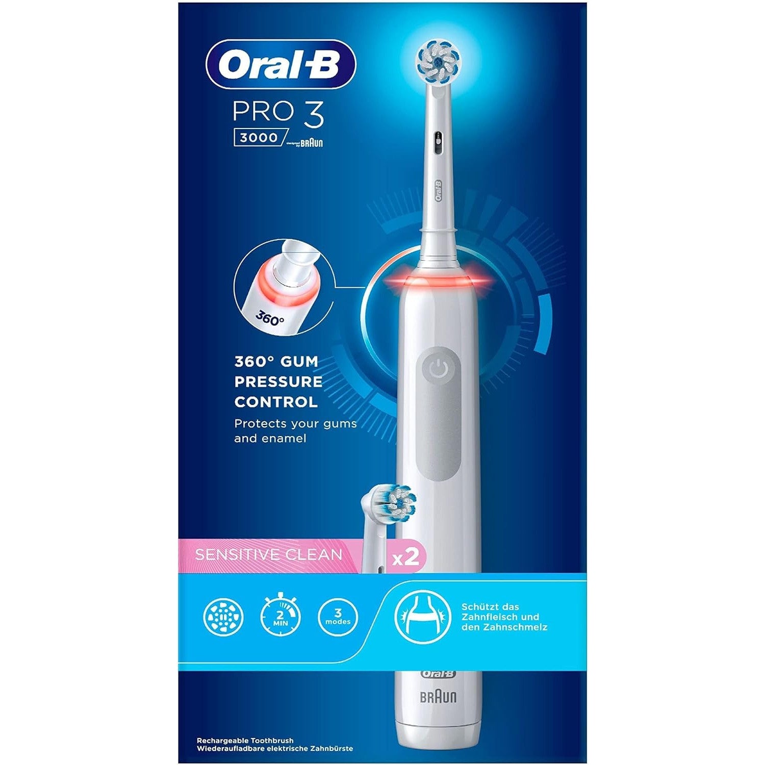 Oral‑B Pro 3 3000 Electric Toothbrush, 3 Modes, Pressure Sensor
