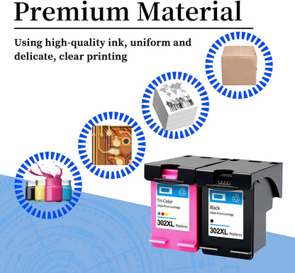 AENERN 302XL Ink Set for HP Black & Color Printing