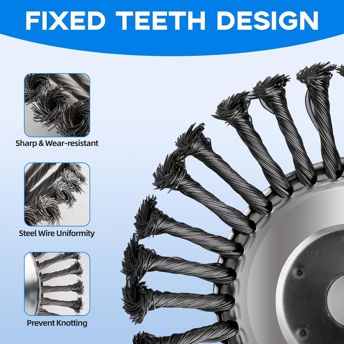 VINEST Heavy-Duty Steel Wire Weed Brush for Trimmer 25.4mm