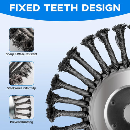 VINEST Heavy-Duty Steel Wire Weed Brush for Trimmer 25.4mm