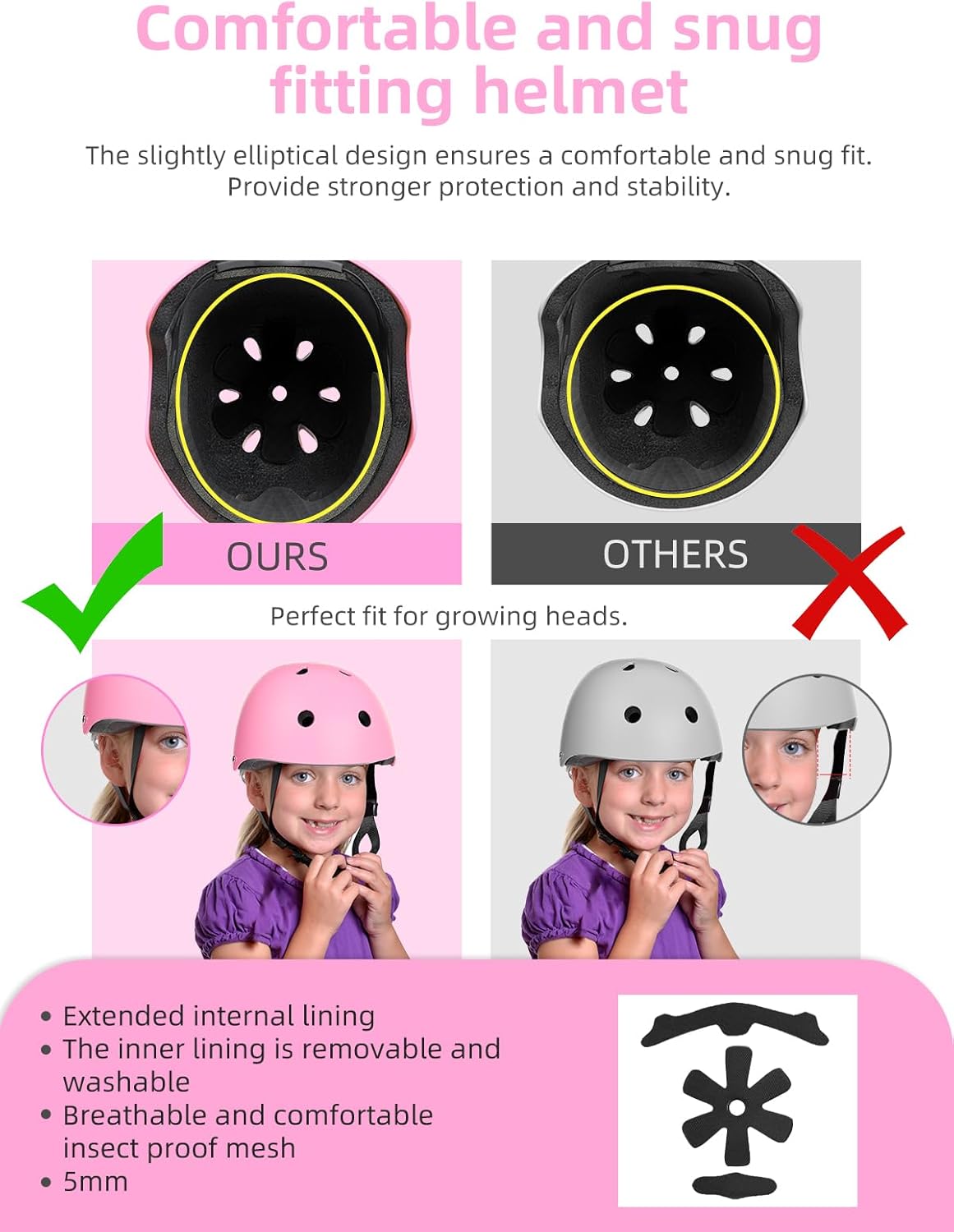 XJD Adjustable Lightweight Toddler Kids Bike Helmet, Cycling Safety Gear Ages 1-5