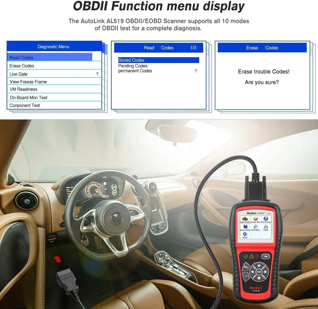 Autel AL519 OBD2 Scanner – Professional Car Diagnostic Code Reader - Gomix Brands Outlet