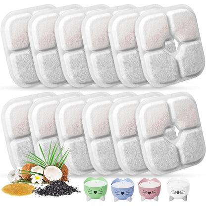 Premium Triple Action Cat Water Fountain Filters for 2.5L Pet Drinking Dispenser