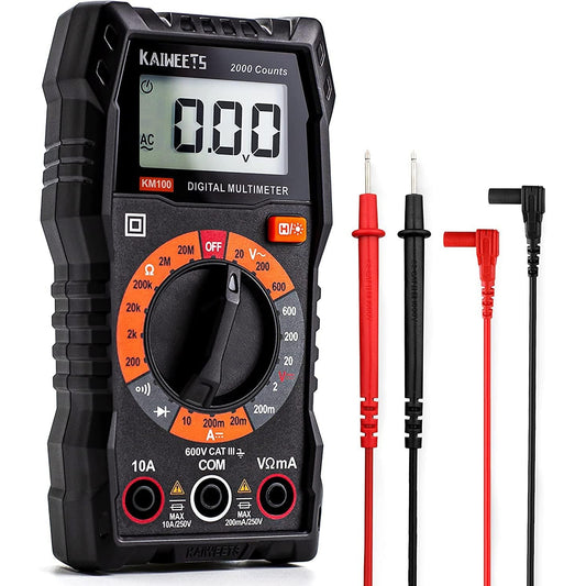 KAIWEETS Digital Multimeter with Case: Accurate AC/DC Voltmeter, Ohm, Amp Tester