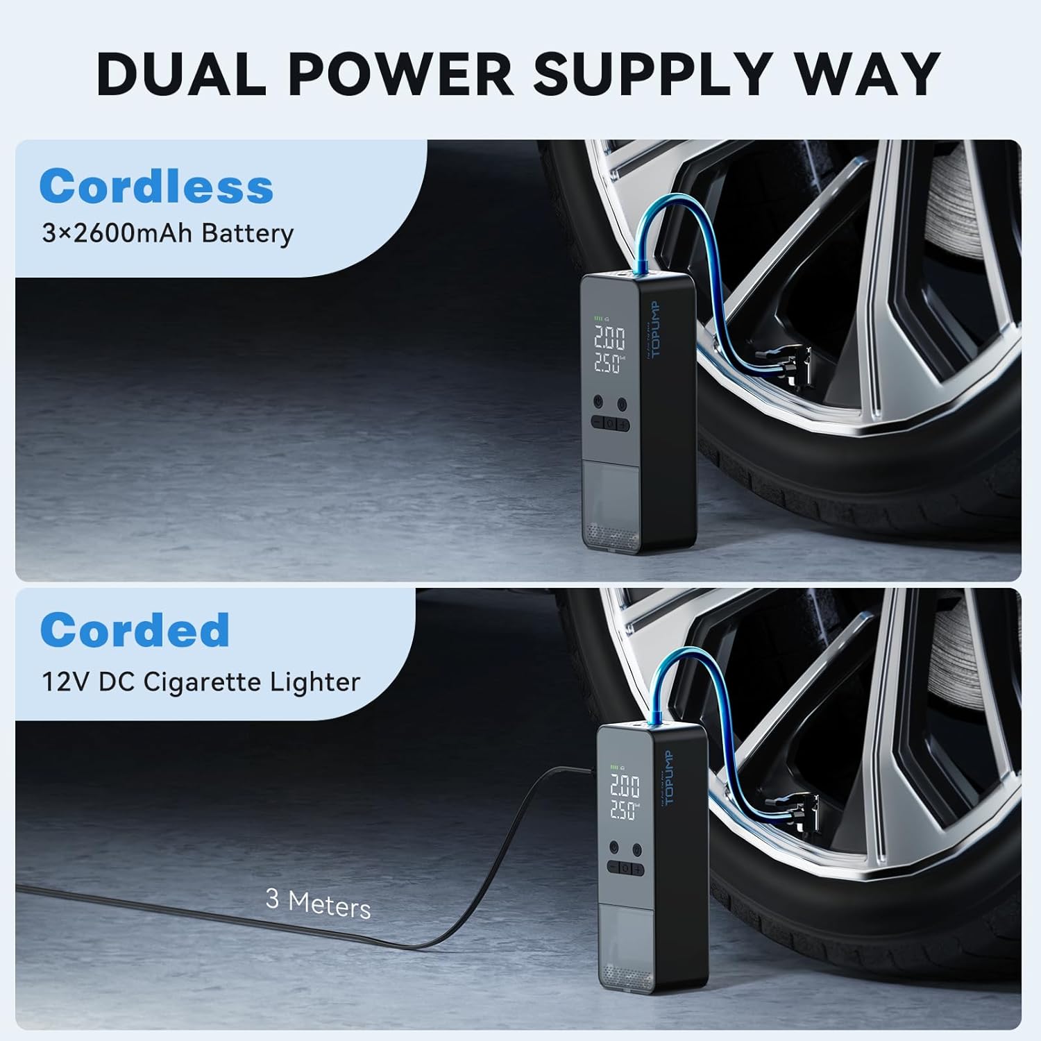 TOPUMP TP300 Portable Air Compressor 150 PSI Digital Tire Inflator