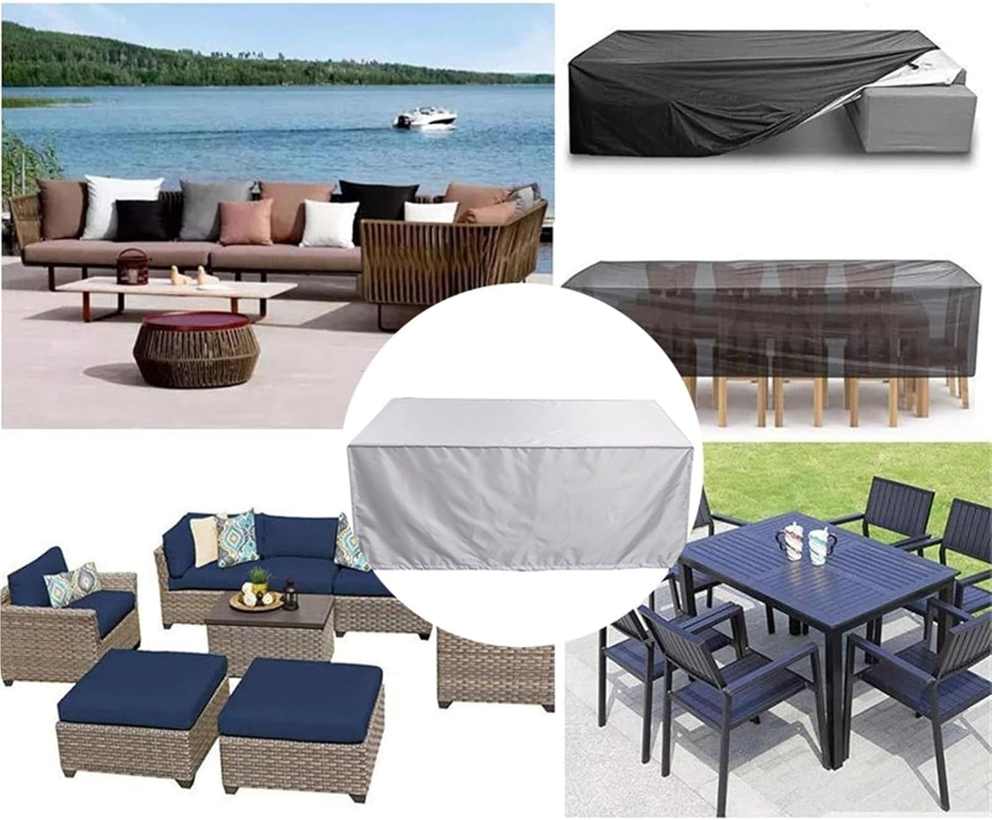 Black Waterproof Outdoor Garden Furniture Cover 200x200x85 cm