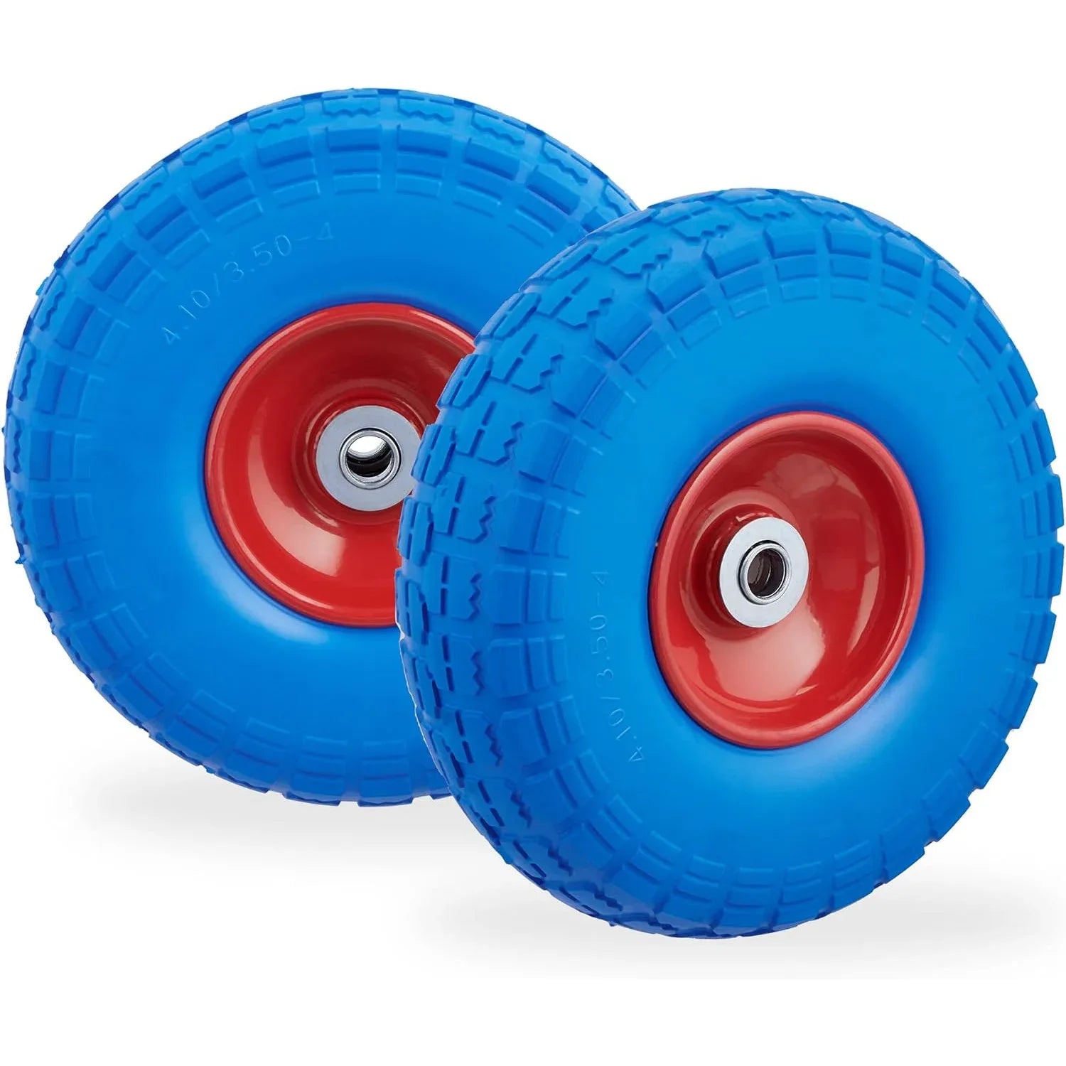 Relaxdays 2-Pack Puncture-Proof Wheelbarrow Tyres – Solid Rubber, Blue - Gomix Brands Outlet