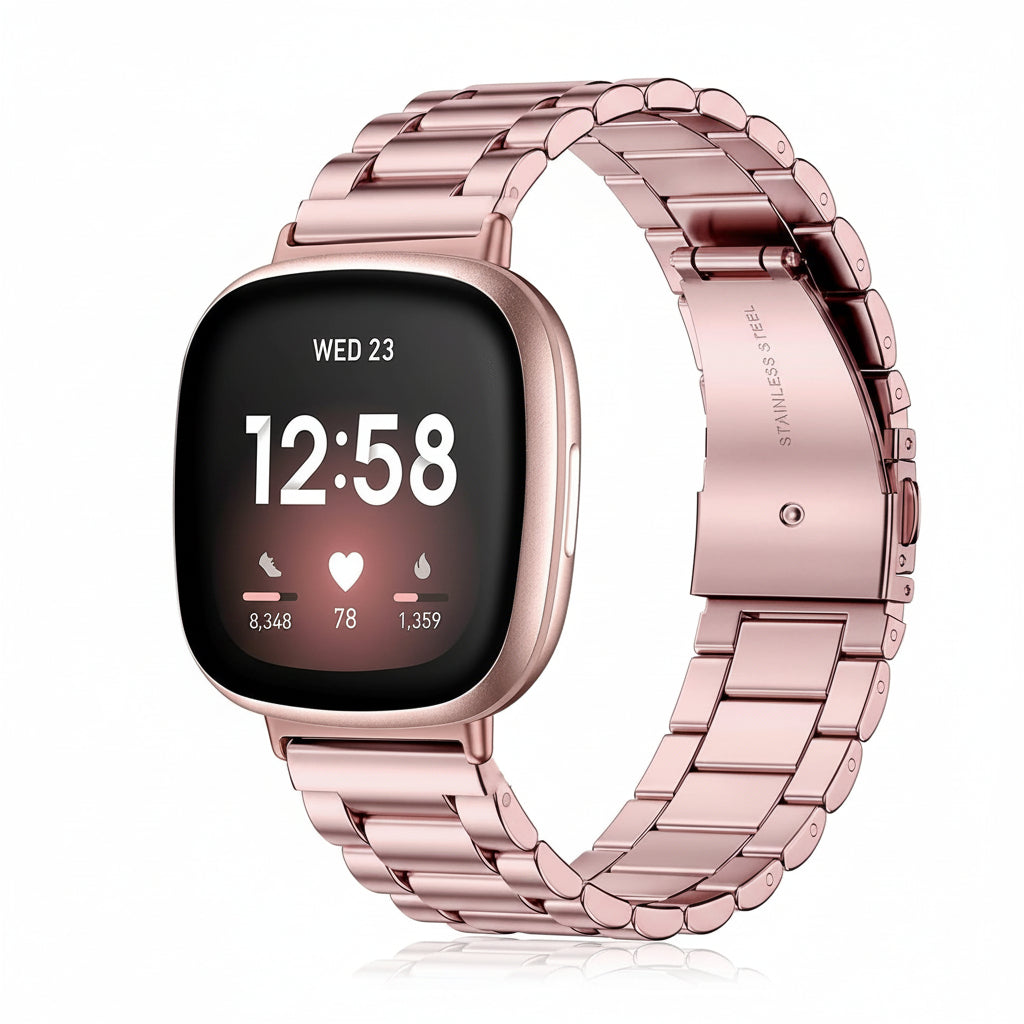 VELULYX Stainless Steel Watch Band for Fitbit Versa 3 4 Sense 2 Gold