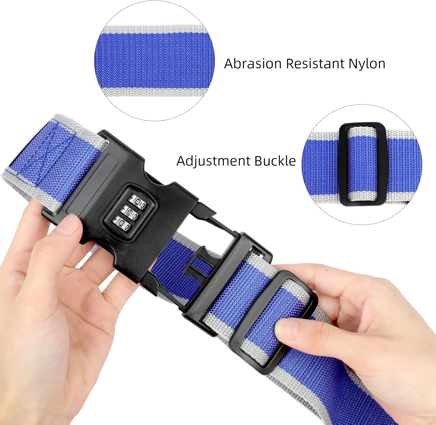 Adjustable Polyester Luggage Belt Strap with 3‑Pin Lock