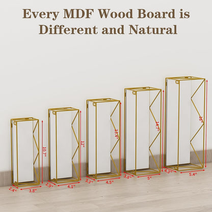 Gold Floating Shelves Wall Mounted Set of 5, Hanging Storage Floating Shelf for Bathroom, Kitchen, Bedroom, Living Room (Gold)