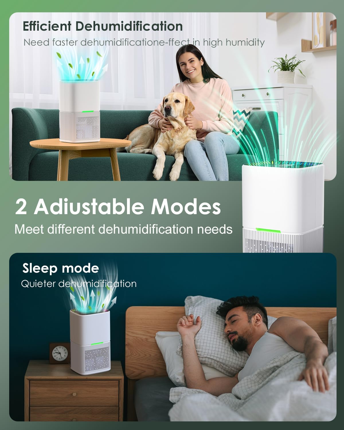 CAIKEZI D3 1600ml Dehumidifier with Auto Shut Off and Defrost White