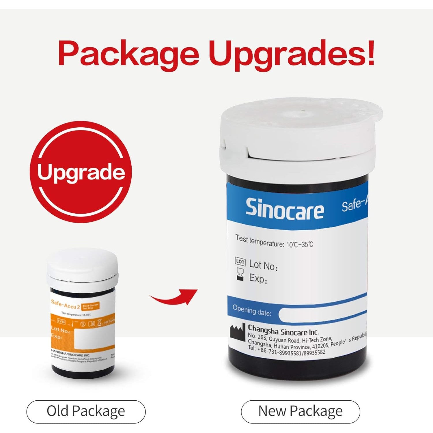 Sinocare Safe Accu2 Blood Sugar Test Strips – 50 Strips + 50 Lancets – Precise Glucose Monitoring