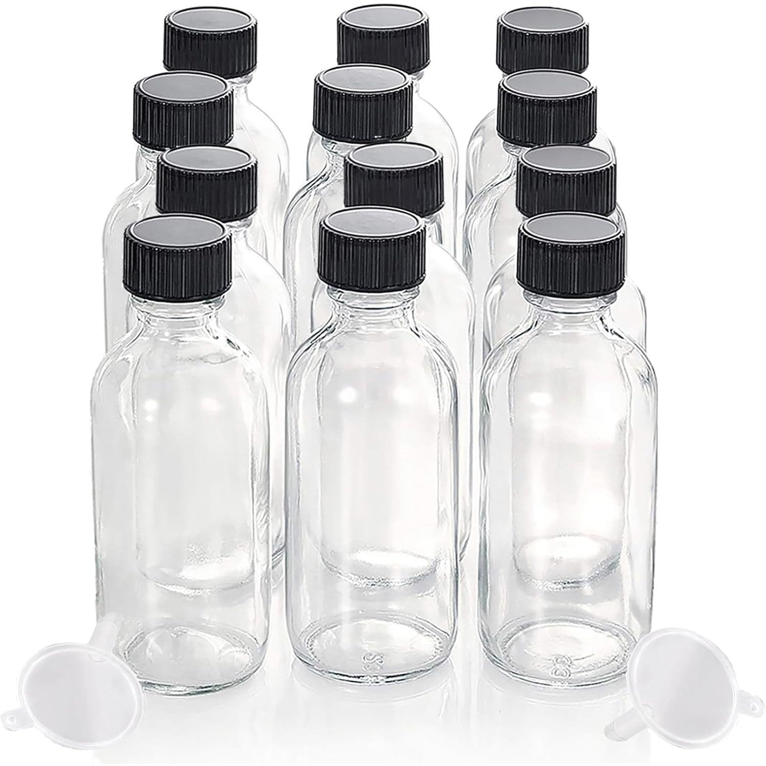 DIDITIME 12-Pack Mini Glass Shot Bottles with Funnel – 60ml