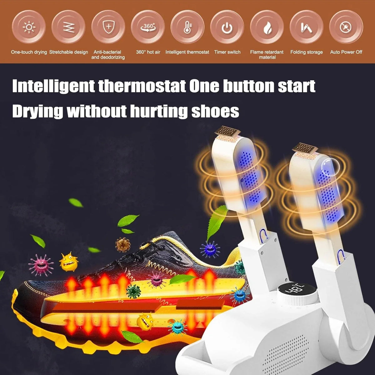 EPROICKS Portable Electric Shoe Dryer with Timer and Antibacterial Light - Gomix Brands Outlet