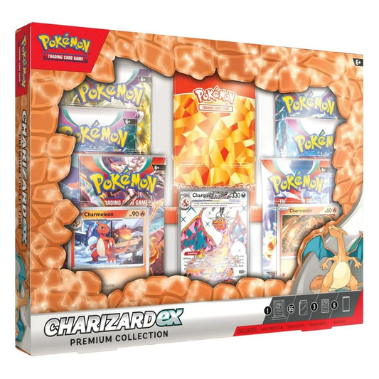 Pokémon TCG Charizard ex Premium Collection: Exclusive Foil Cards, 6 Booster Packs