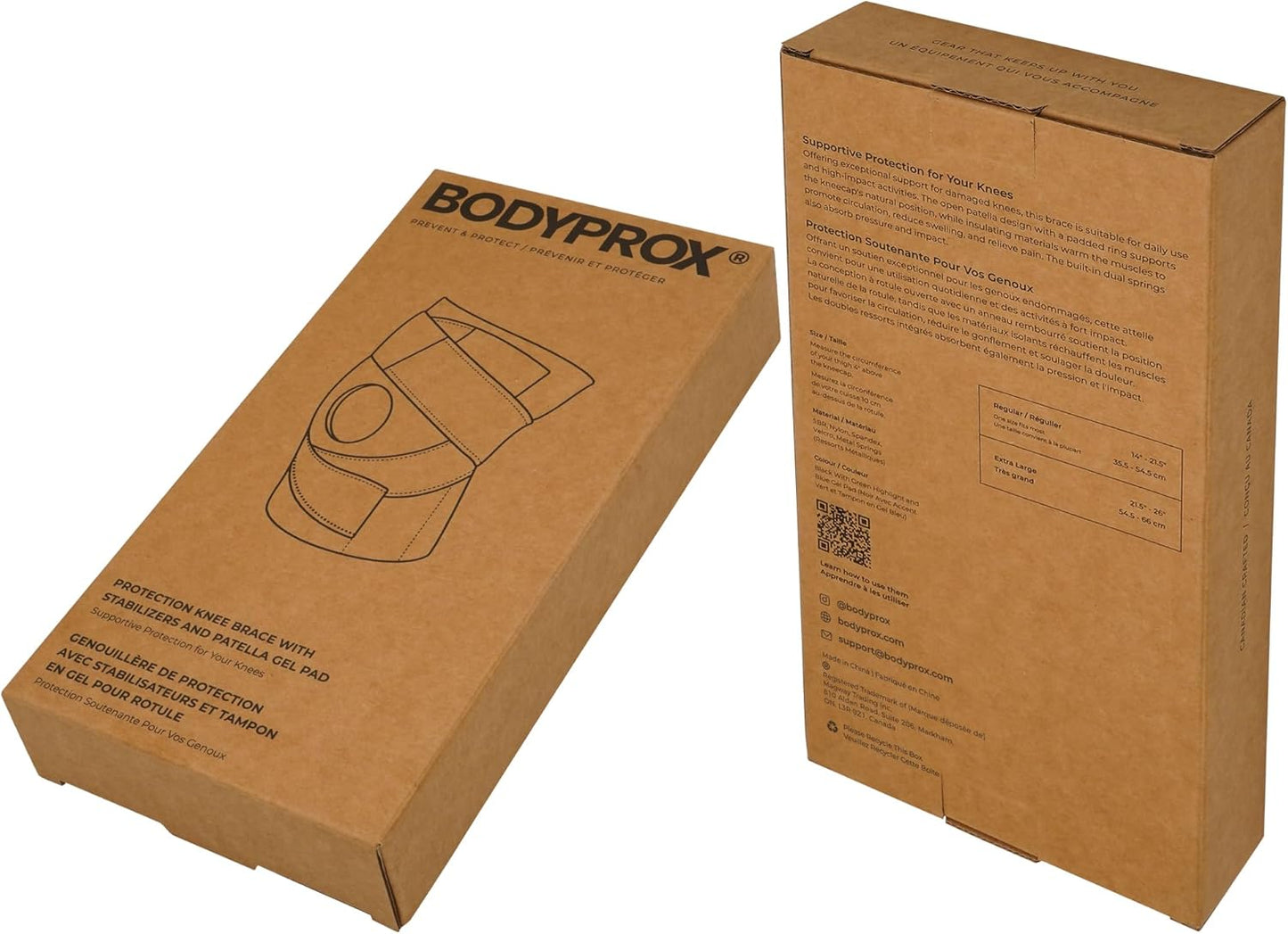 Bodyprox Knee Brace with Stabilizers and Gel Patella Pads