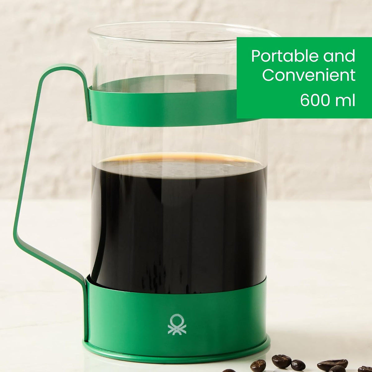 United Colors of Benetton Rainbow French Press 6 Cups 600ml Matt Green