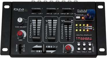 Ibiza DJ21USB-BT Bluetooth USB 4-Channel 7-Input DJ Mixer Console