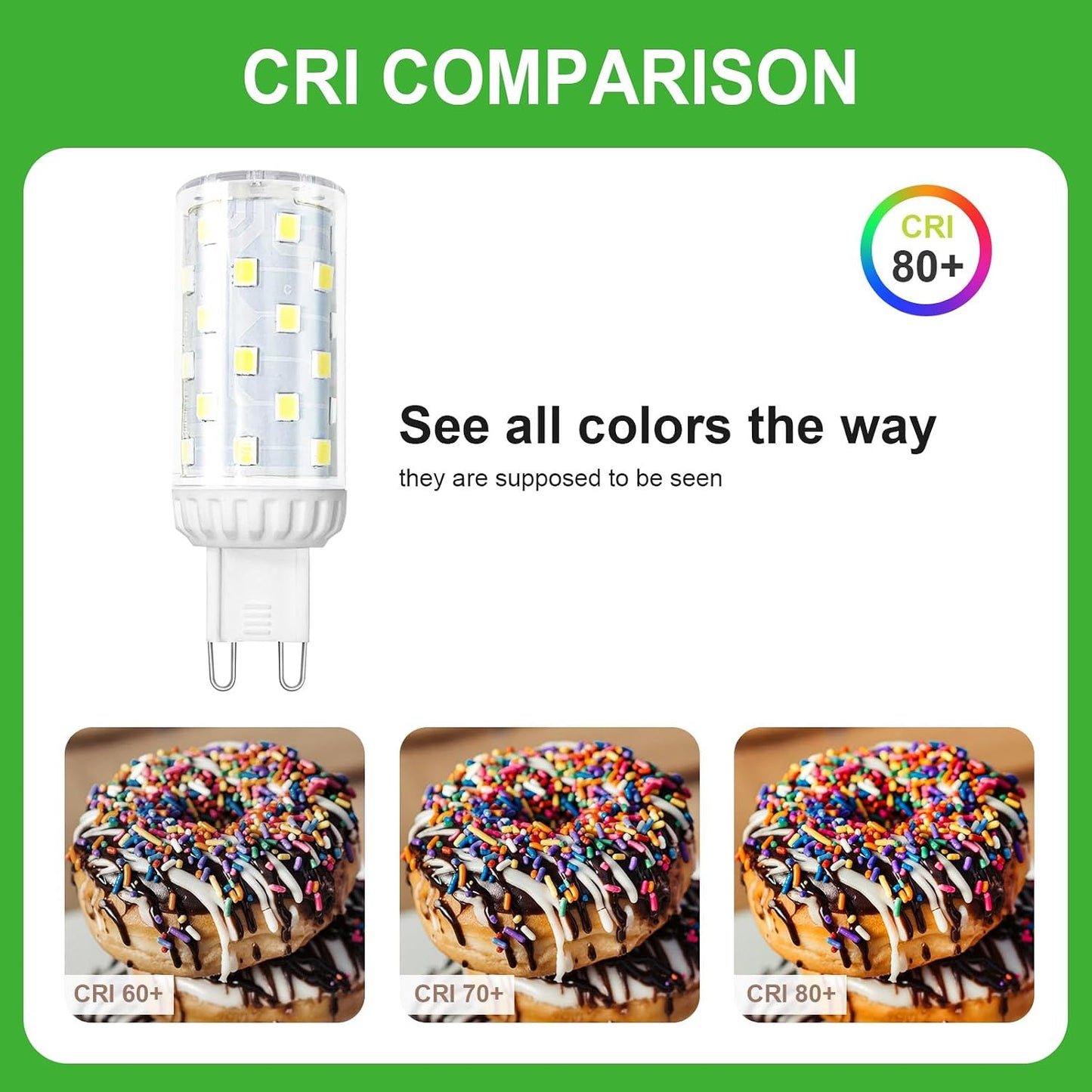 GY G9 LED Bulb 4.9W 3000K Warm White 908 Lumens Non-Dimmable 10-Pack