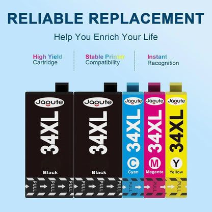 Jagute 34XL Ink Cartridges for Epson WorkForce Pro Printers - Gomix Brands Outlet