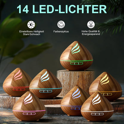 PureMist Ultrasonic Essential Oil Aroma Diffuser 500 ml Brown Wood