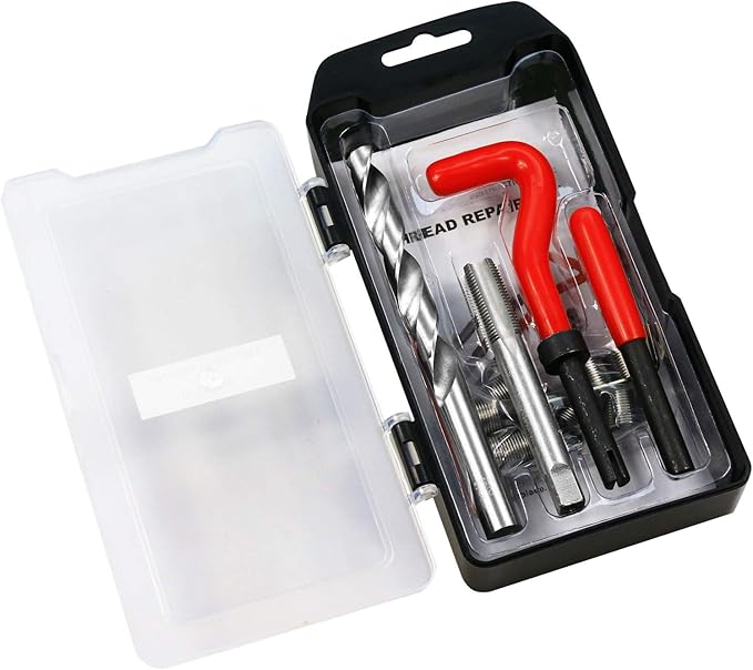 15-Piece M12x1.5 Helicoil Thread Repair Kit with Drill Set
