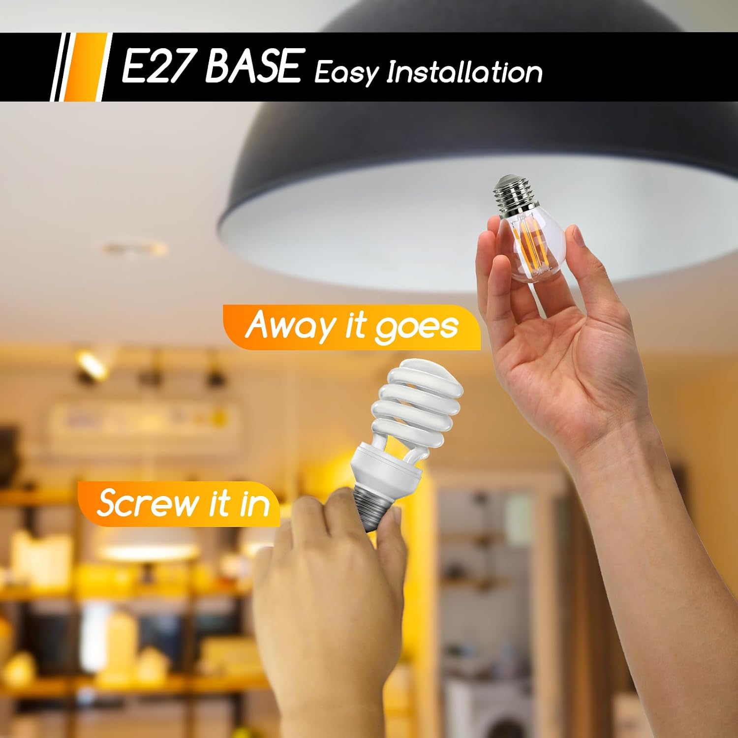 Aigostar Packof 6 E27 LED Filament Bulbs Warm White