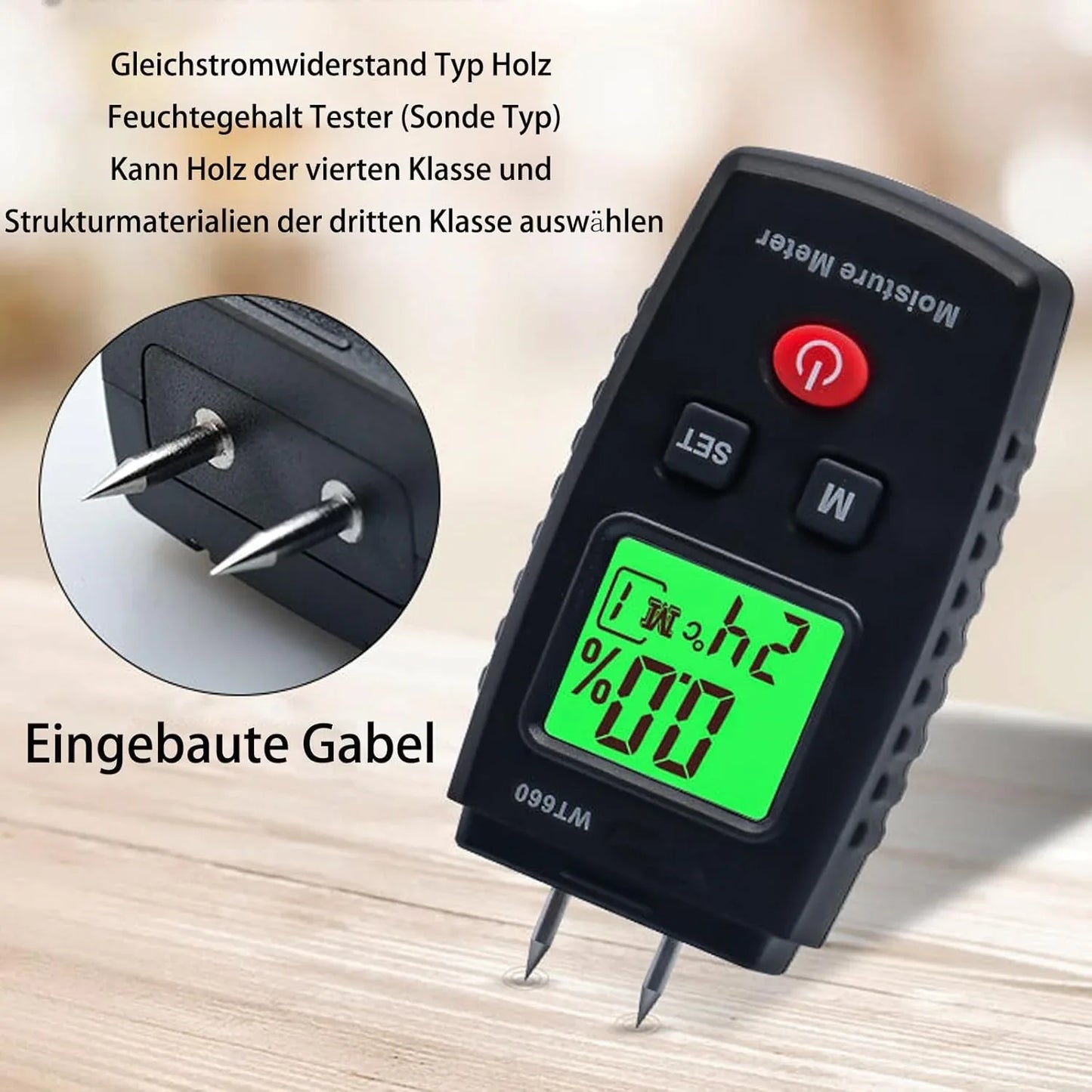 GERUI Pin-Type Wood Moisture Meter with 7 Measurement Modes - Gomix Brands Outlet