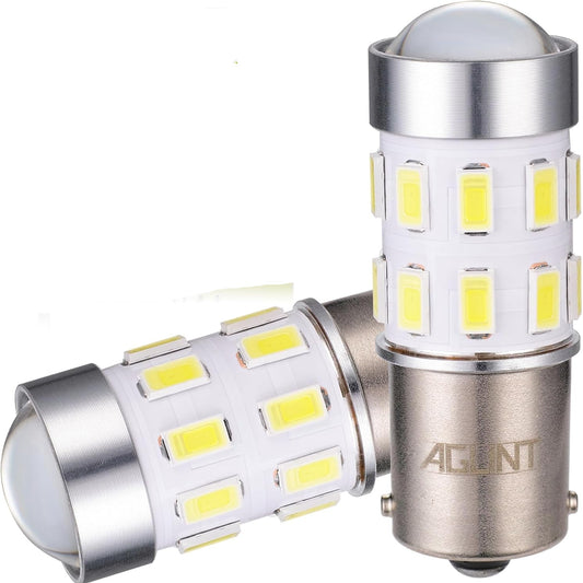 AGLINT 2x P21W LED Bulbs 24SMD 1156 BA15S Reverse Brake DRL Tail Light White 6500K 12V-24V