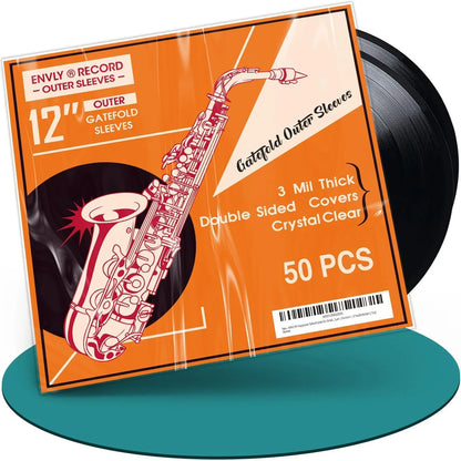 Gatefold Record Sleeves for Vinyl Protection (50-Pack) | Rice Paper | Anti-Static (12") - Gomix Brands Outlet