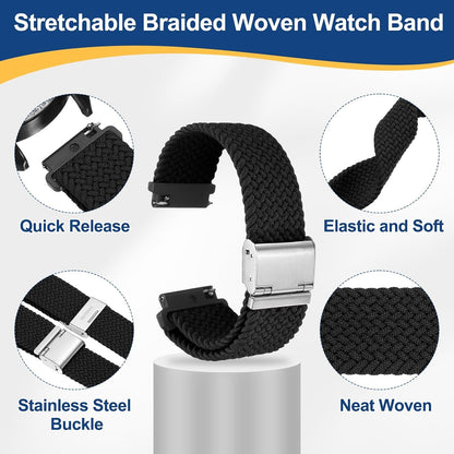 sourcing map Unisex Nylon Braided Quick Release Watch Band