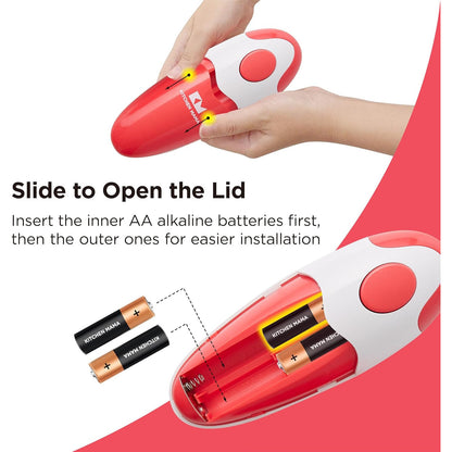 Red Kitchen Mama Automatic Electric Can Opener – Hands‑Free, Smooth Edge