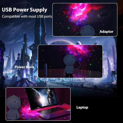 BCGA Astronaut Star Projector Galaxy LED Night Light with Remote