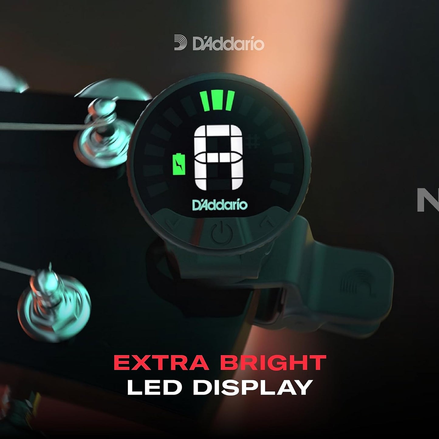 D'Addario Nexxus 360 Rechargeable Clip‑On Guitar Tuner with 360° Rotation