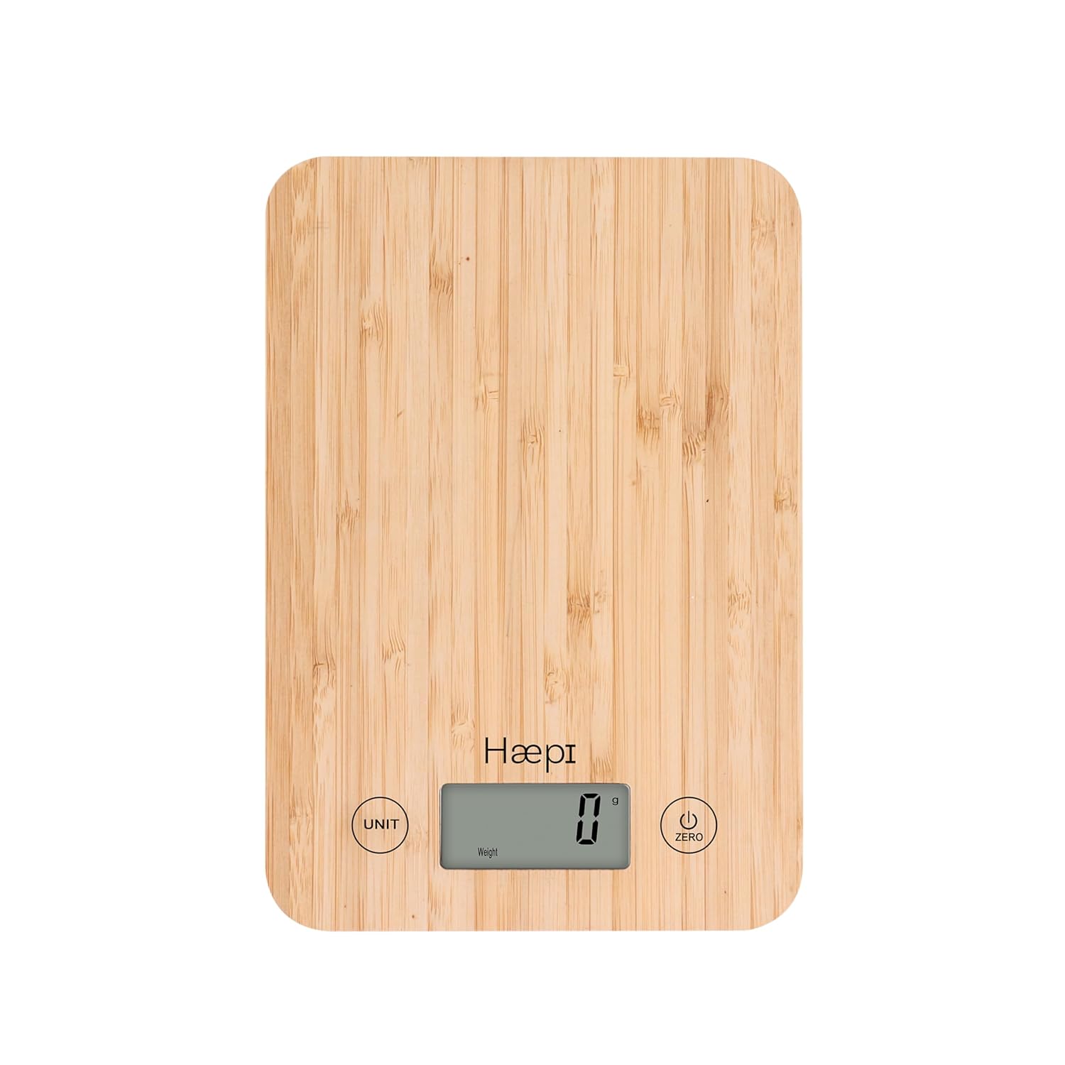 Haepi Bamboo Electronic Kitchen Scale 5kg High Precision 1g