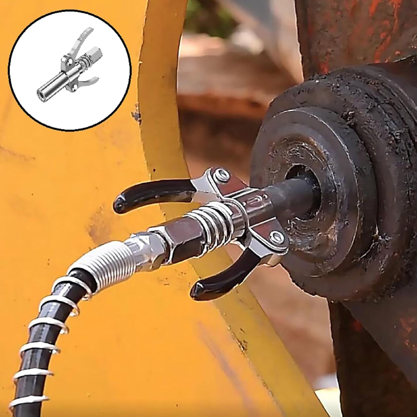 Bavooty Double-Handle Grease Gun Mouthpiece with Universal G Coupler