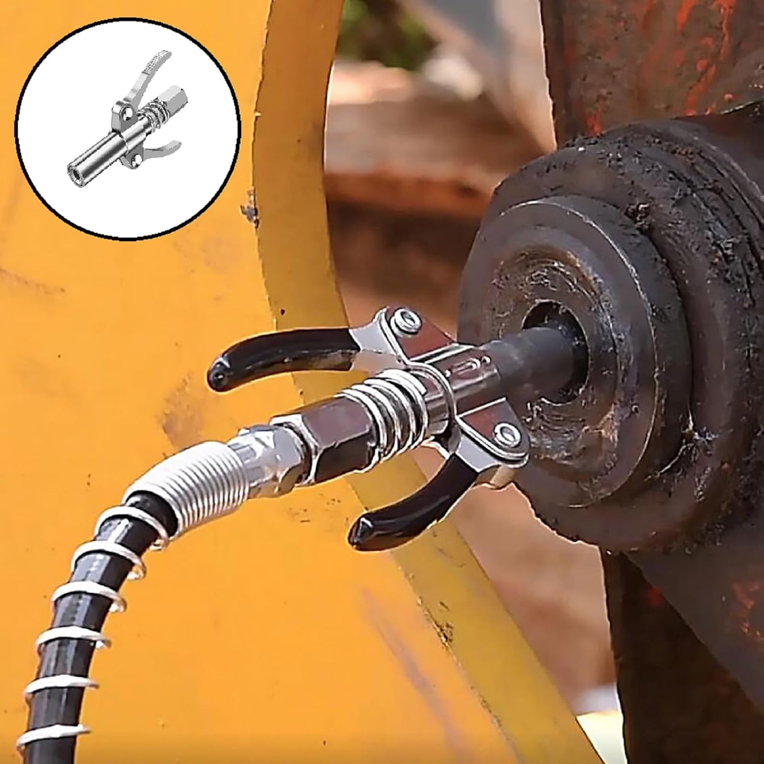 Bavooty Double-Handle Grease Gun Mouthpiece with Universal G Coupler