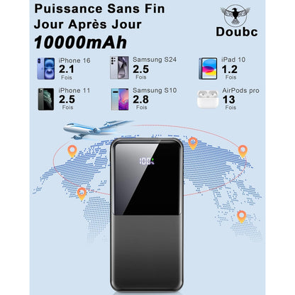 Doubc 10000mAh 22.5W Fast Charging Portable Power Bank with USB-C PD