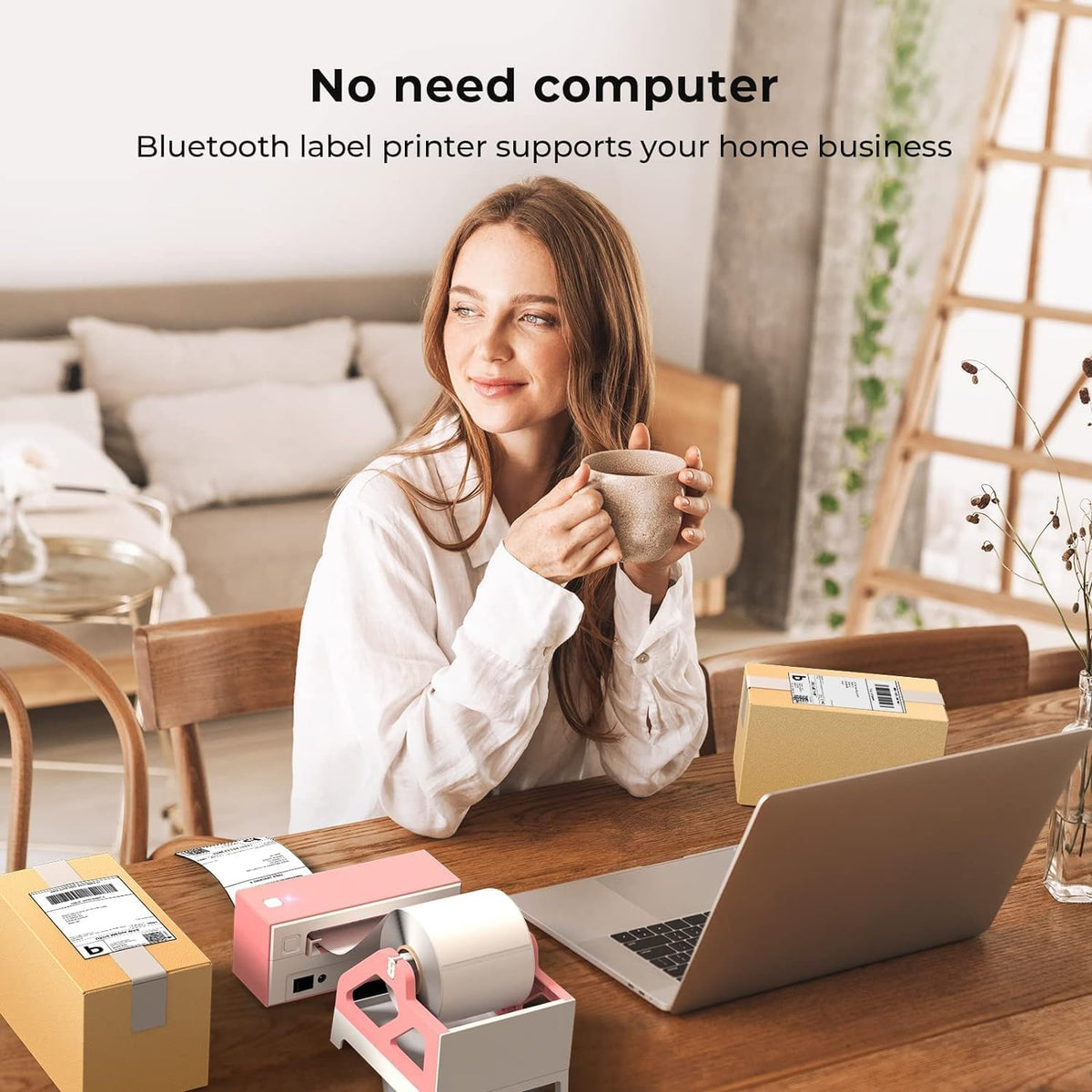 MUNBYN Bluetooth Wireless Thermal Label Printer 129B