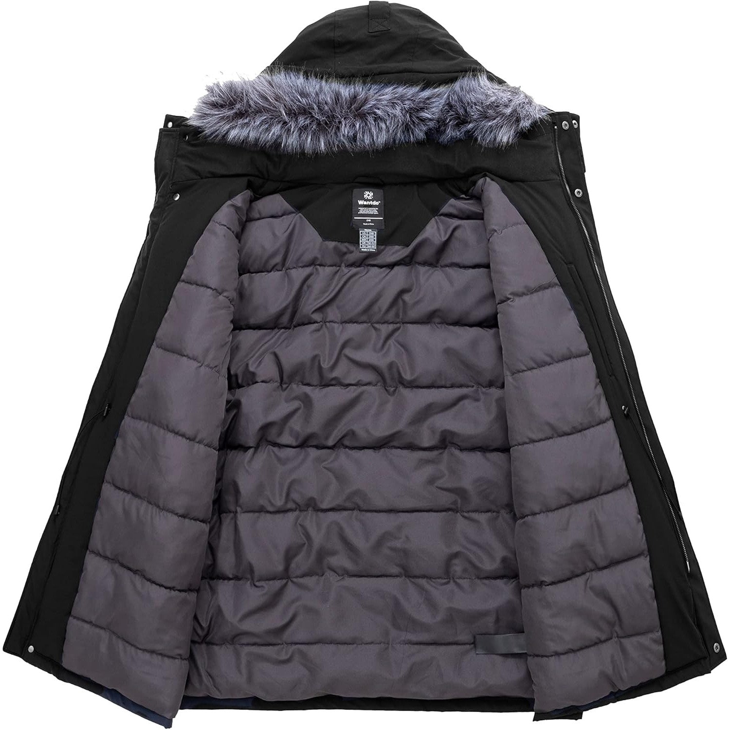 Wantdo Men's Big & Tall Winter Puffer Coat – Waterproof, Removable Hood, Long Parka