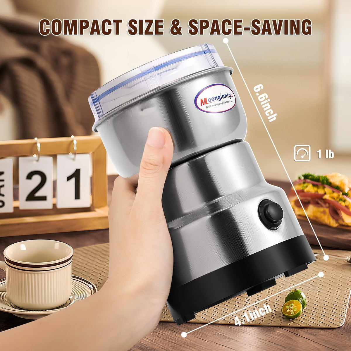 Moongiantgo MG-QY-10 Electric Coffee Grinder 200W