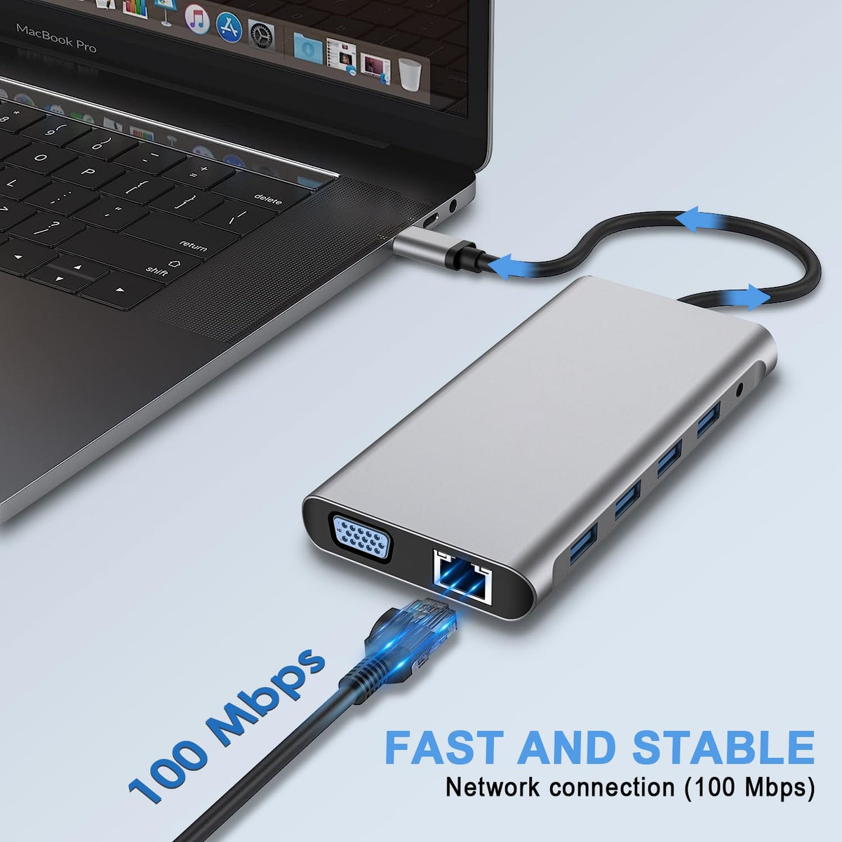 SZPACMATE USB C Hub Docking Station for MacBook Pro Air