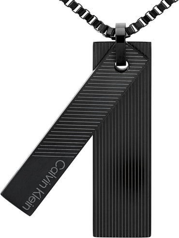 Calvin Klein Men's Architectural Stainless Steel Necklace Modern Bar Design