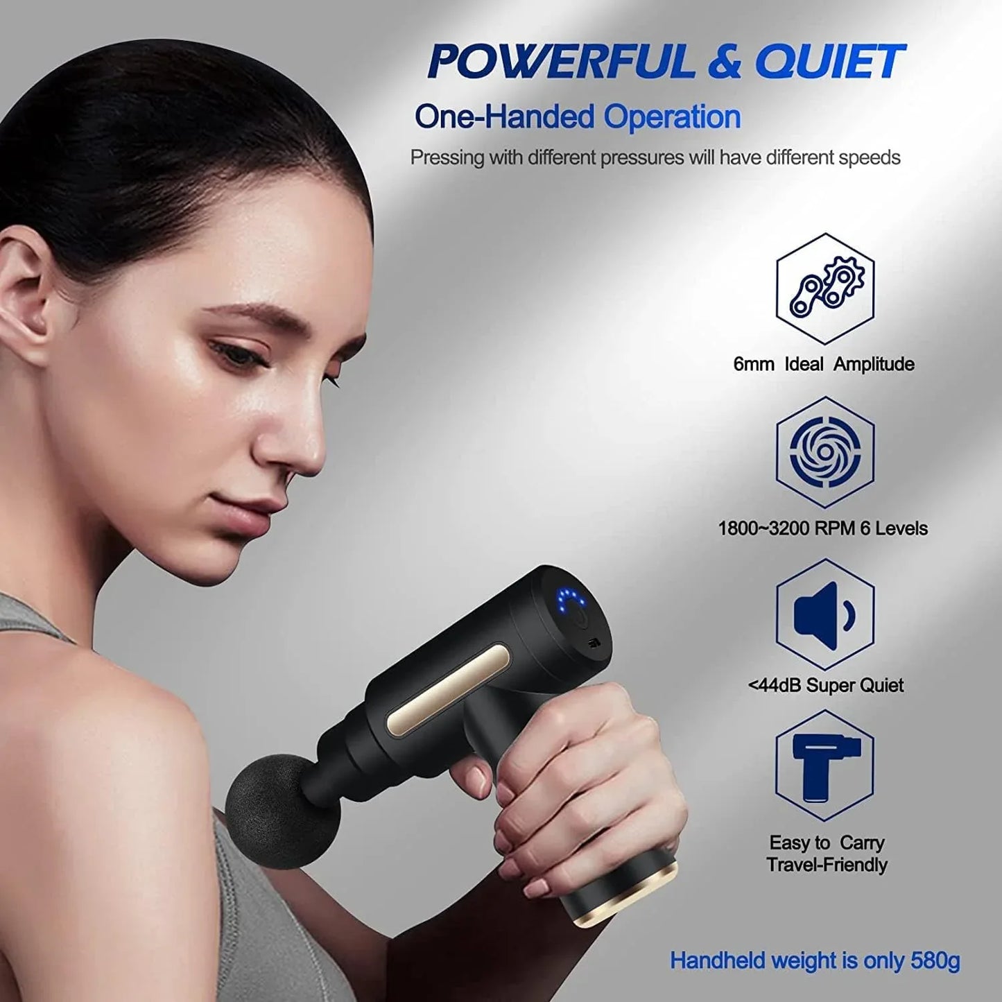 Uplayteck Mini Massage Gun - Ultra-Quiet 6-Speed Handheld Massager - Gomix Brands Outlet