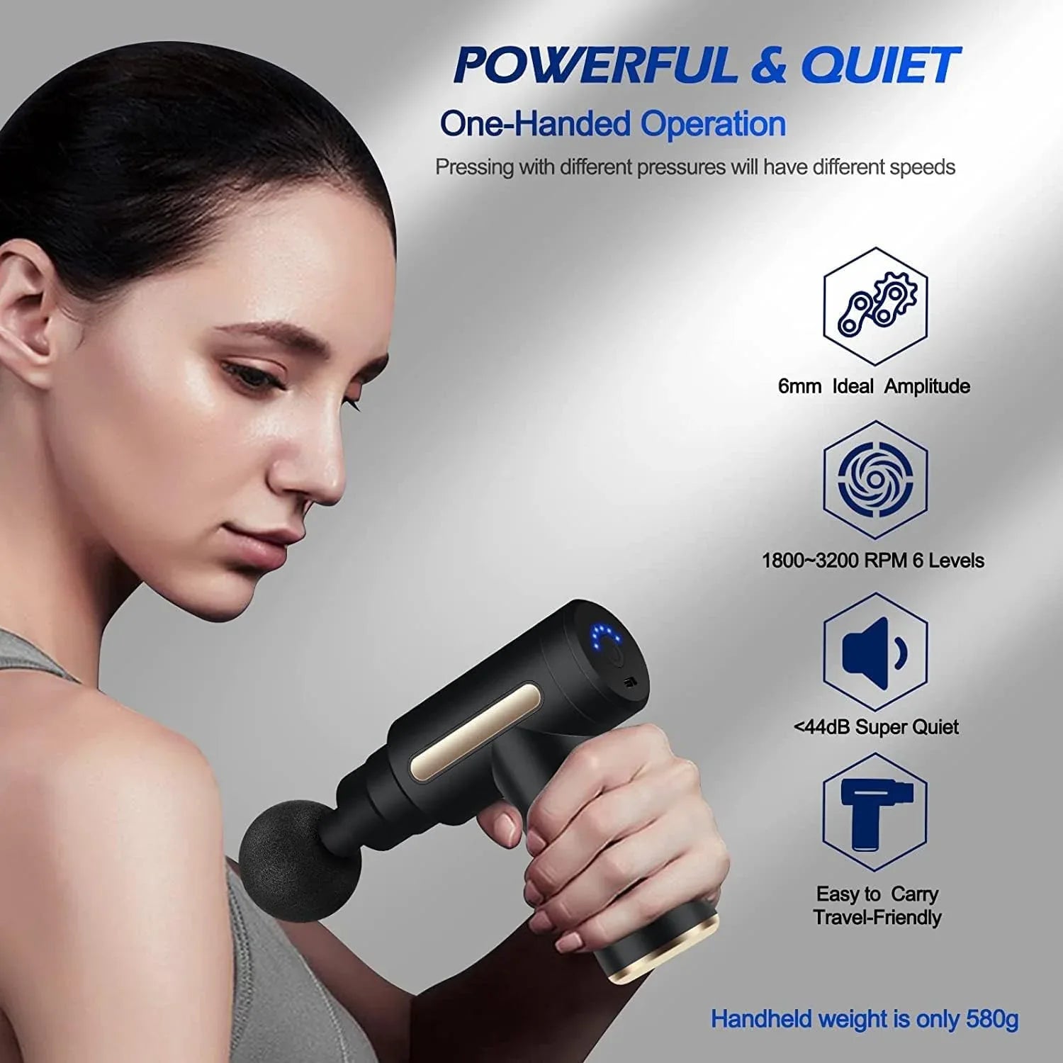 Uplayteck Mini Massage Gun - Ultra-Quiet 6-Speed Handheld Massager - Gomix Brands Outlet